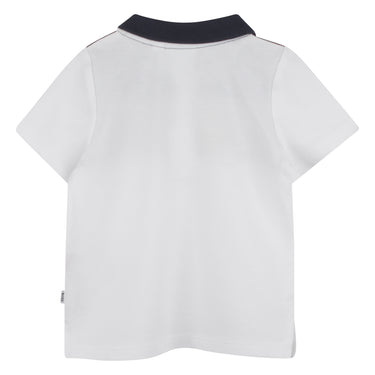 BOSS Playera polo para bebe bicolor blanco multicolor